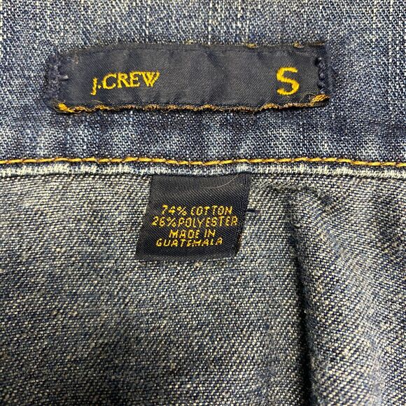 J. CREW Trucker Jacket Womens Small Blue Long Sleeve Denim Collared Button Front - Picture 5 of 16
